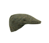 Herringbone Harris Tweed Flat Cap - Green