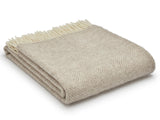 Herringbone Pure New Wool Throw - Hazel