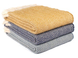 Chevron Recycled Wool Throw - Assorted Colours