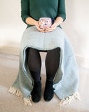 Honeycomb Pure New Wool Throw - Petrol Blue