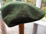 Garforth Tweed Flat Cap - Loxley Green Herringbone