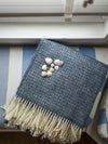 Illusion Pure New Wool Throw - Blue Slate