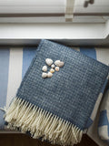 Illusion Pure New Wool Throw - Blue Slate