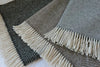 Herringbone 100% British Wool Throw - Marsh Grey