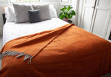 Illusion Pure New Wool Throw - Pumpkin