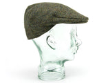 Herringbone Harris Tweed Flat Cap - Green