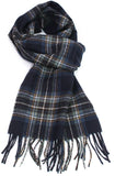 Plaid Lambswool Scarf - Navy