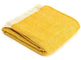 Honeycomb Pure New Wool Throw - Golden Yellow