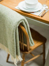 Illusion Pure New Wool Throw - Sage Green/Grey