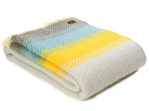 Ombre Pure New Wool Throw - Tidal Blue