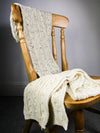 Knitted Aran British Wool Scarf - Cream