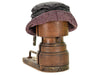 Tweed Wax Cloche Hat - Brown/Burgundy Pink
