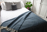 Illusion Pure New Wool Throw - Blue Slate