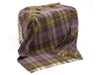 Plaid Pure Wool Irish Picnic Blanket - Green/Purple
