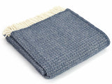 Illusion Pure New Wool Throw - Blue Slate