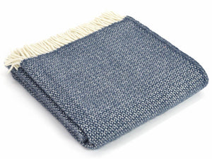 Illusion Pure New Wool Throw - Blue Slate