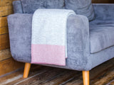 Crossweave Whipped Edge Pure New Wool Throw - Dusky Pink