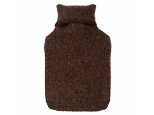 Hot Water Bottle with Recycled Wool Cover - Coffee