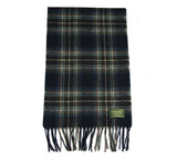 Plaid Lambswool Scarf - Navy