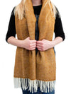 Herringbone Pure New Wool Scarf - Mustard