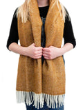 Herringbone Pure New Wool Scarf - Mustard