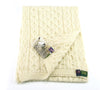 Knitted Aran British Wool Scarf - Cream