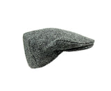 Herringbone Harris Tweed Flat Cap - Grey