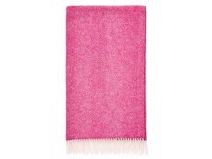 Herringbone Shetland Pure New Wool Throw - Fuschia