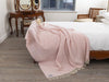 Herringbone Oversized Merino Cashmere Throw - Baby Pink