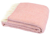 Honeycomb Pure New Wool Throw - Dusky Pink