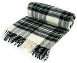 Tartan Pure New Wool Blanket - Dress Grey Stewart