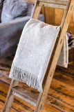 Diagonal Stripe Recycled Wool Throw - Natural Latte