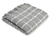 Windowpane Pure New Wool Throw - Grey