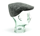 Herringbone Harris Tweed Flat Cap - Grey