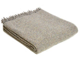 Diagonal Stripe Recycled Wool Throw - Almond Grey