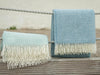 Honeycomb Pure New Wool Throw - Petrol Blue