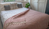 Honeycomb Pure New Wool Throw - Dusky Pink