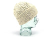 Knitted 100% British Wool Beanie Hat - Cream Nep