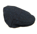 Herringbone Harris Tweed Flat Cap - Navy