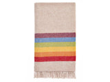 Rainbow Pure New Wool Shetland Throw - Beige/Multi