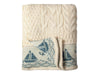 Knitted 100% British Wool Throw -  Nautical - Cream