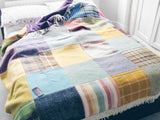 Patchwork Pure New Wool Throw - Random Check