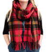 Tartan Lambswool Scarf - Dark Maple