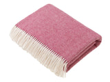 Herringbone Merino Lambswool Throw - Cerise