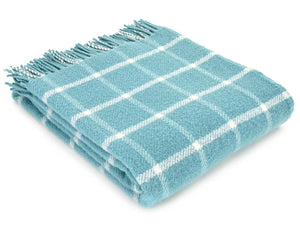 Windowpane Pure New Wool Throw - Spearmint