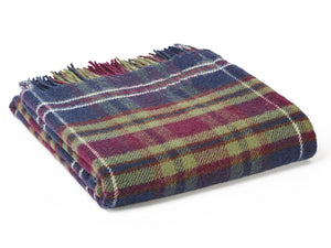 Tartan Pure New Wool Blanket - Morello