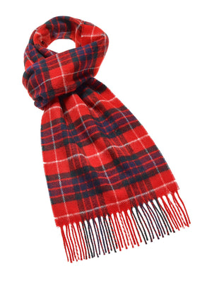 Tartan Lambswool Scarf - Red Fraser