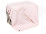 Herringbone Oversized Merino Cashmere Throw - Baby Pink