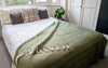 Herringbone Pure New Wool Throw - Olive