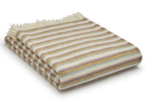 Stripe Pure New Wool Throw - Sunset